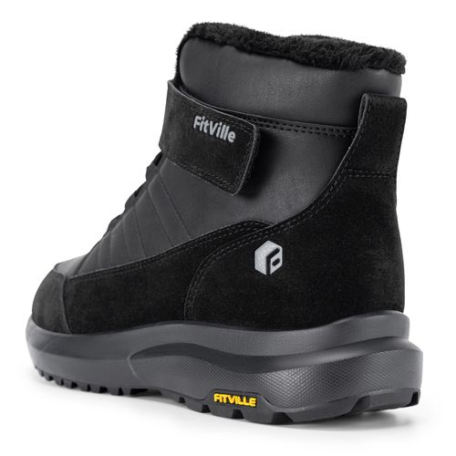 FitVille Men Winter Boots Fur Lined Extra Wide Snow Boots Non Slip Outdoor Shoes — image 12