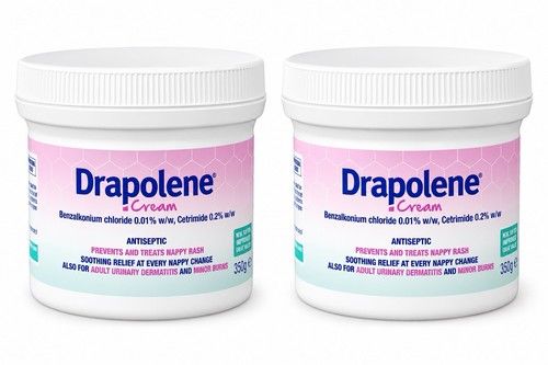 2pcsDrapolene Cream 350gTub Treats Nappy Rash Incontinence Dermatitis Minor Burn