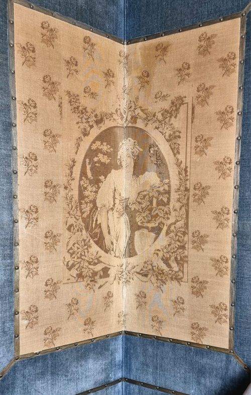 Stunning Victorian Four Fold Velvet Screen | Dressing Room Divider — image 7