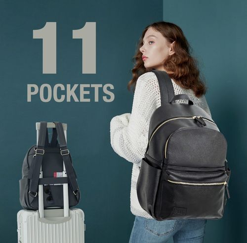 Baby Changing Bag Travel Changing Mat Diaper Bag Black Backpack Large Nappy Bag — image 3