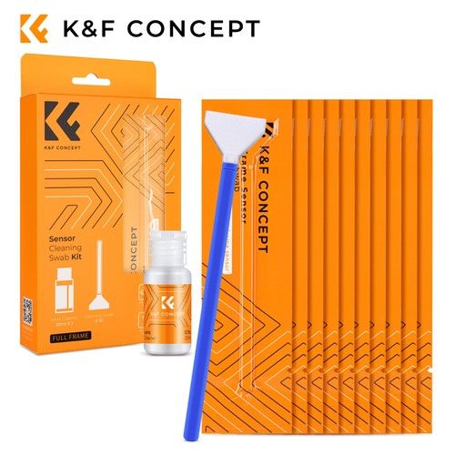 K&F CONCEPT 24mm Full Frame Sensor Cleaning Swab*10 + 20ml Sensor Cleaner UK