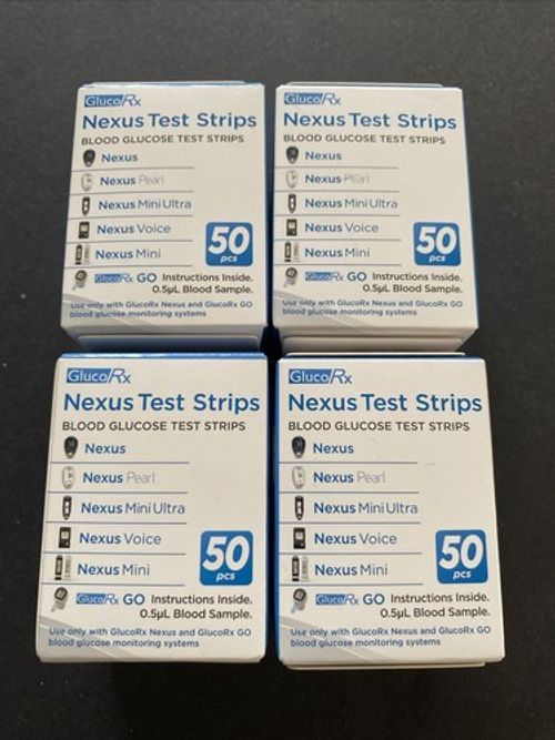 GlucoRx Nexus Test Strips 4 X 50.Brand New  Sealed. March-june2027 expiry
