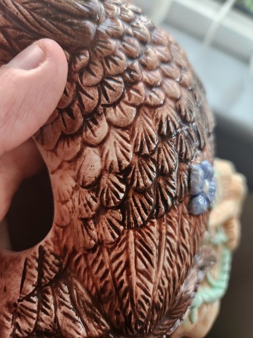Vintage Ceramic Chicken Planter Cottagecore — image 8