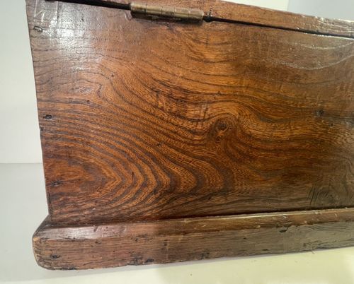 Antique Wooden Elm Storage Chest  — image 11