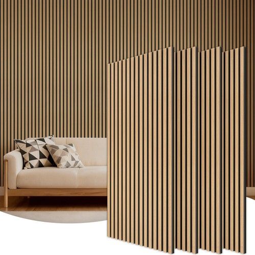 TONOR Wood Wall Panels for Interior Decor-4 Pack 120 4 Pack, Natural Oak