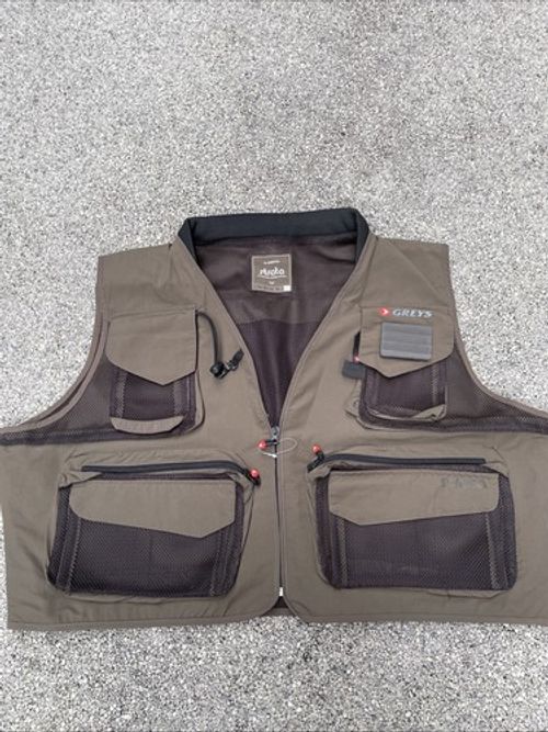 Men’s 3XL Greys Strata Fly Fishing Waistcoat Gilet with Pockets Black Green New