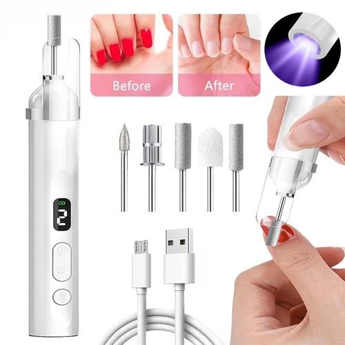 Electric Nail File Drill Portable Professional Manicure Pedicure USB Machine Set