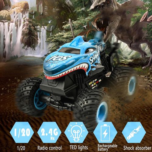 Remote Control Cars Toy Shark RC Monster Truck Toy Vehicle Electric Off Road Car — image 7