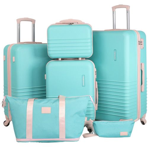 Fergana 6-Piece ABS Hard Shell Luggage Set – Spinner Suitcases with TSA Lock