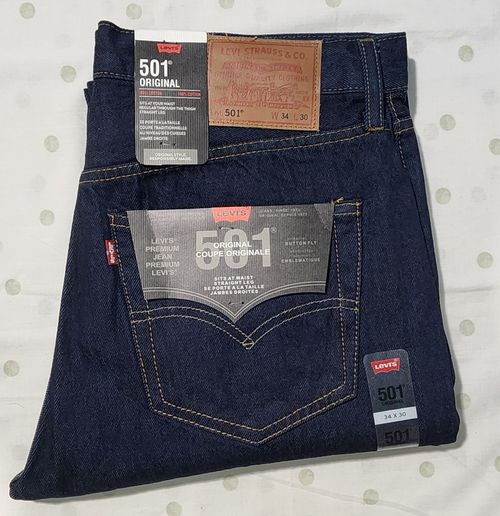 Levi’s Men’s 501 Original Straight Fit Denim Jeans – Rinse Blue, New with Tags — image 1