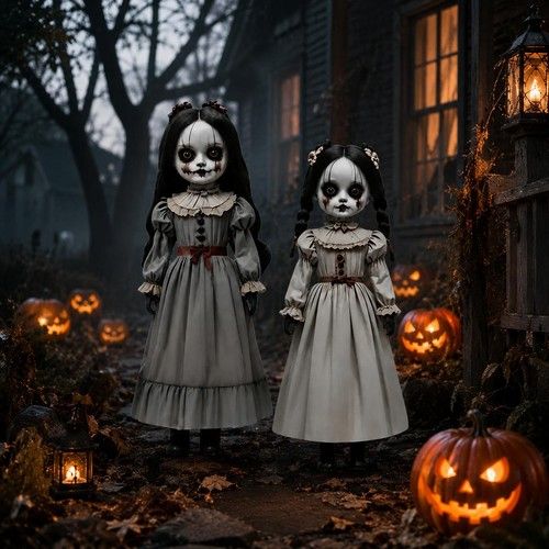 2Pcs 60cm Scary Ghost Dolls Halloween Outdoor Decorations Garden Yard Props UK