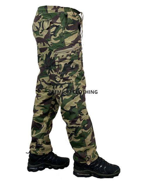 Mens Thermal Fleece LINED Elasticated TROUSERS Cargo Combat Work Pants Bottoms < — image 2