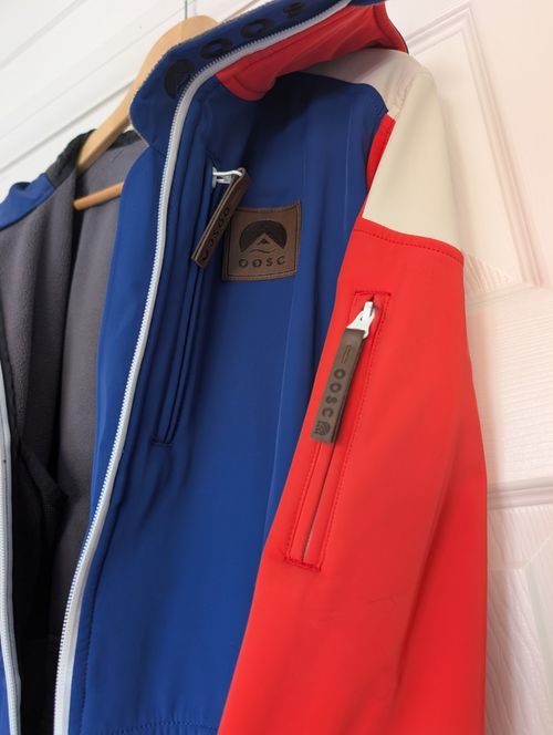 OOSC Chic Ski Suit Navy & Red – Women’s Snowsuit, Hooded Belted Full Zip Pockets — image 6