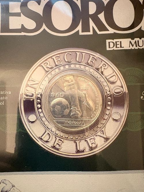 1986 Mexico Official World Cup $50 Silver Coin (World Treasures) — image 3