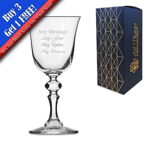 Personalised Engraved 220ml Jasmine Red Wine Glass Gift Box Wedding Birthday