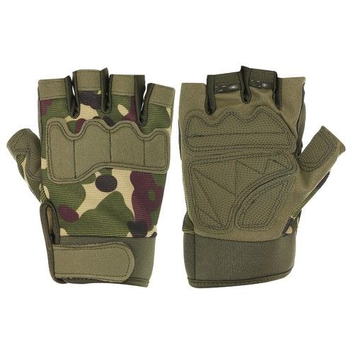 1Pair Outdoor Fingerless Gloves Half Finger Gloves Workout Gloves Camo XL
