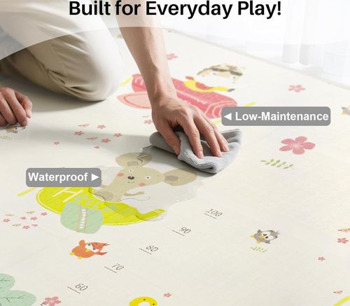 Reversible Baby Play Mat Foldable Waterproof Large Soft Foam Crawling Mat NonTox — image 7