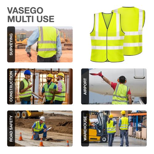 Hi Viz Vest High Vis Safety | YELLOW ORANGE | EN471 Waistcoat Visibility Jacket — image 6