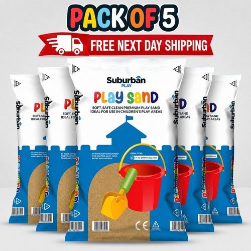 Kids Play Sand 100kg Pack of 5 (20kg) Natural Washed Non Toxic Sand Pit Toys