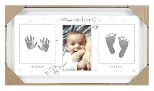 Baby Keepsake Footprint Hand Print Photo Frame Ink Pad Picture Frame Baby Shower