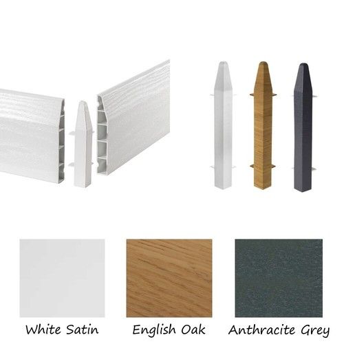 Plastic Skirting Board PVC Roomline Skirting Chamfered Skirting - 2.5m (8') Long