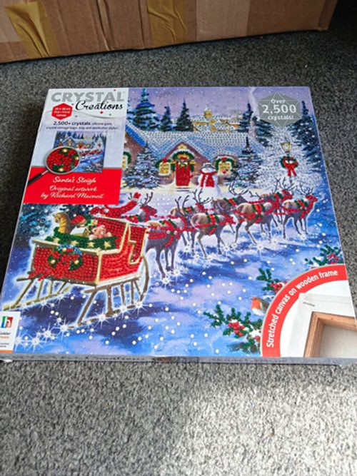 Crystal Creations Santa’s Sleigh Crystal Art Canvas Kit 2,500 Crystals LLA591