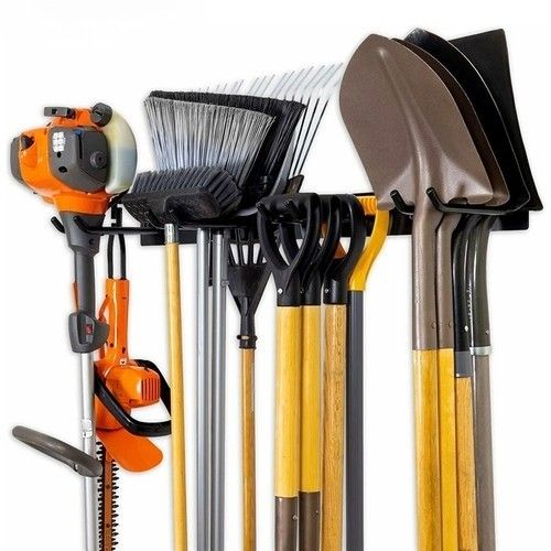 Garage Garden Tool Holder Storage Rack Shed Wall Mounted Organiser Long Hooks — image 1
