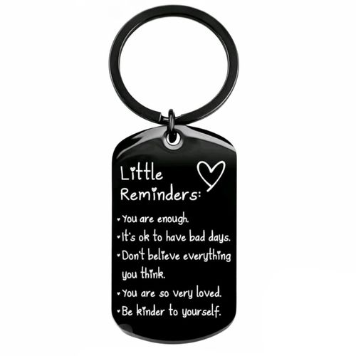 Little Reminders Engraved Steel Keyring Motivational Gift — image 3