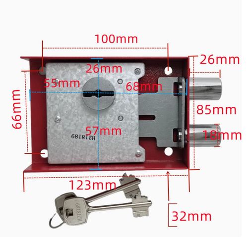 1*Two Bolts Key Lock Cabinet Lock Password Box Mechanical Lock Vault 6 Leaf Lock — image 5