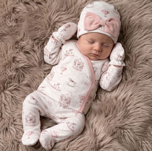 Baby Girl 5 Piece Cotton Layette Gift Set Fairground Ballons PINK 0-3m — image 5