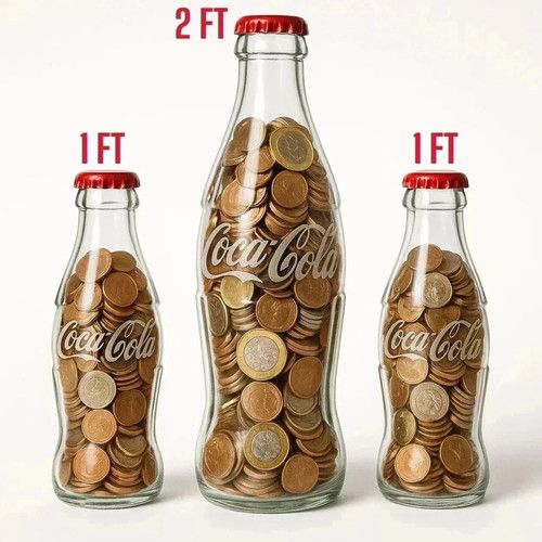 2FT Giant Coca Cola Money Bottle Plastic Bottle Saving Coin Piggy Bank Uk