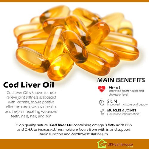 Cod Liver Oil 1000mg Capsules High Strength Omega 3 Heart & Joint Support — image 3
