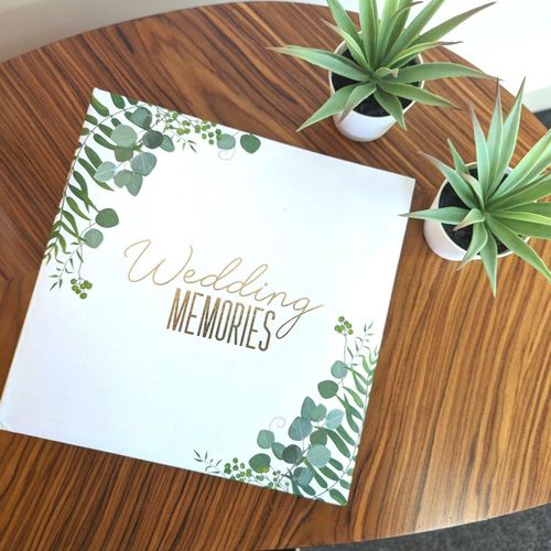 Wedding Photo Album Eucalyptus Gold And Green Design Elegant 200 Photos 6"x4"  — image 6