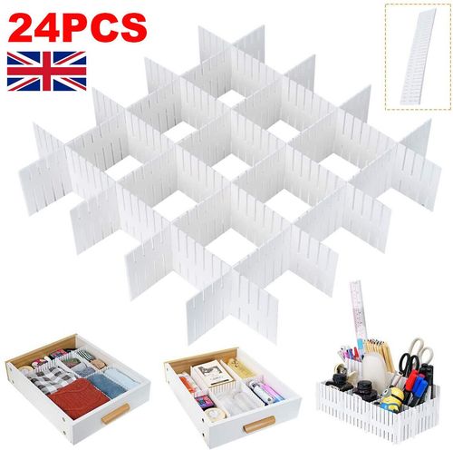 24PCS DIY Drawer Divider Household Storage Organizer Adjustable Draw Separators — image 2