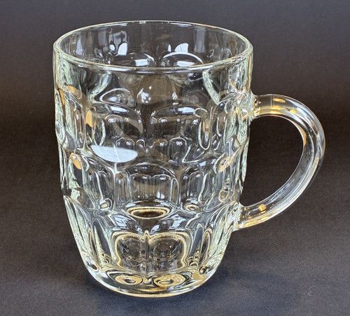 Vintage 1970s/80s French Dimple Pint Glass Tankard Heavy Beer Mug France