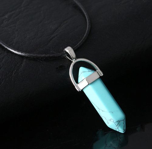 Natural Quartz Chakra Crystal Healing Point Cut Gemstone Pendant Reiki Necklace