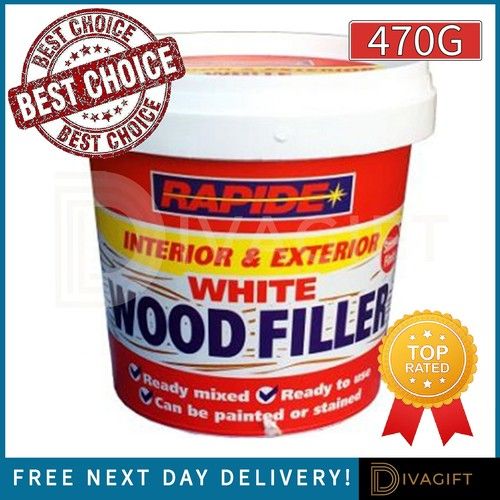 WHITE WOOD FILLER CRACKS REMOVER SMOOTH INTERIOR EXTERIOR NEW 470G ALL PURPOSE
