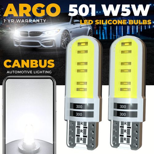2x Argo 501 Led Side Light License Number Plate White T10 Car W5w Canbus Bulbs