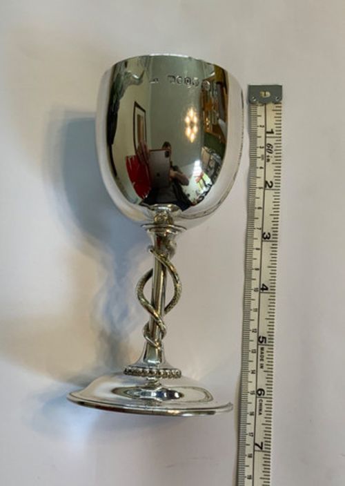 Rare 1869 Victorian Sterling Silver Serpent Goblet Robert Hennell IV London 141g