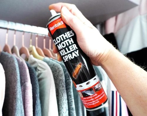 2 x CLOTHES MOTH KILLER SPRAY 300ML RENTOKIL REPELLS CARPET FABRIC WARDROBE NEW — image 2