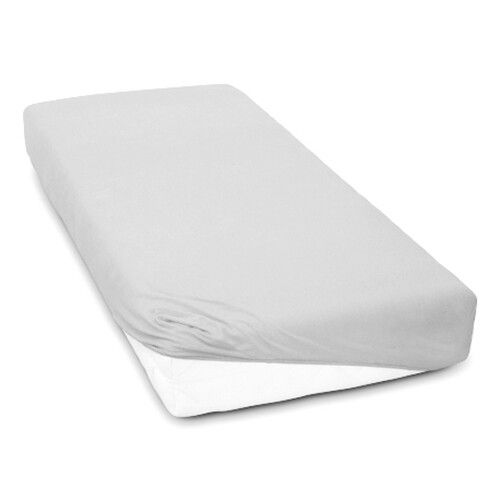 Pack of 2 fitted sheet jersey stretchy cotton fit junior bed 160x80cm Light grey — image 2