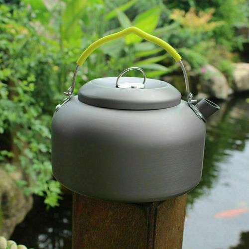 1.3L Portable Camping Water Kettle Travel Hiking Cookware Teapot Open Fire — image 4