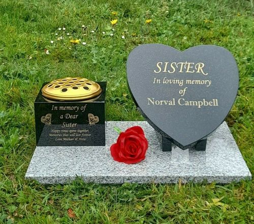 CUSTOM ORDER Personalised Flat Gravestone Granite Cemetery Headstone — image 2