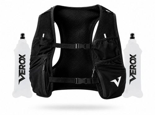 Running Vest Hydration Pack 6 Pockets 2x 500ml Soft Flasks Trail Running S-XL