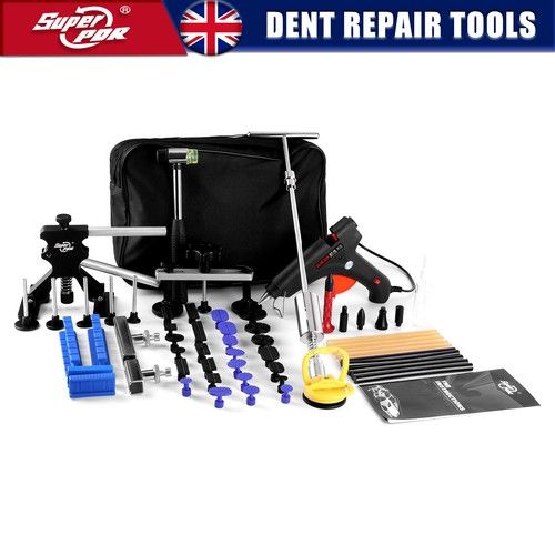 Car Paintless Dent Repair Tool with Pulling Lifter Glue Gun Hail Tab Kit Include