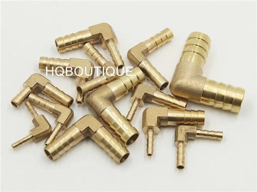 90 DEGREE ELBOW BRASS BARB JOINER REDUCER CONNECTOR PIPE HOSE Air Fuel Water Gas