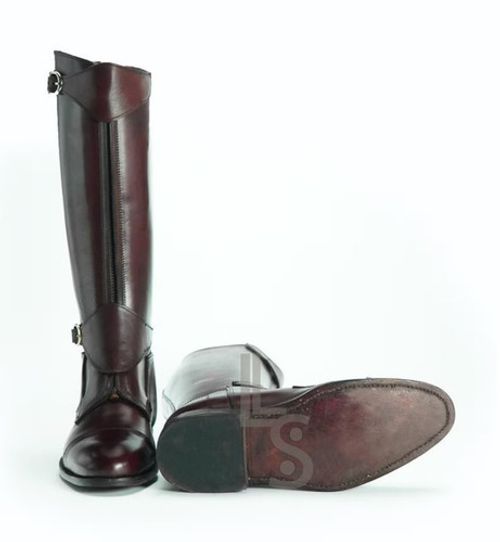 Custom Brown Real Leather Riding POLO Boots Horseback Equipped Handmade, For Men