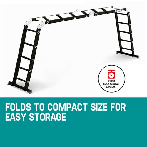 5.7M 14 in 1 Multi-Purpose Aluminium Folding Combination Ladder with 2 platform — image 10