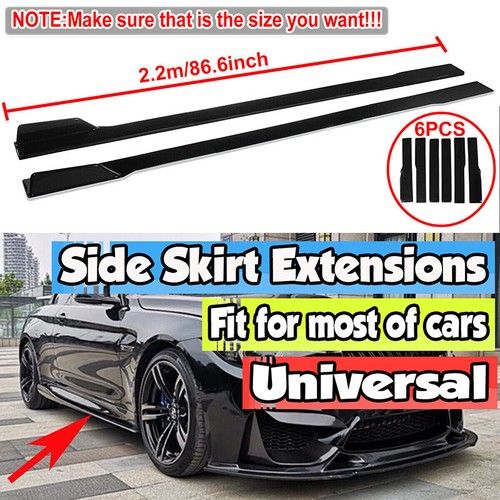 Glossy Black 86.6'' Side Skirt Extension For BMW E39 E46 E53 E90 E92 E93 E60 E61