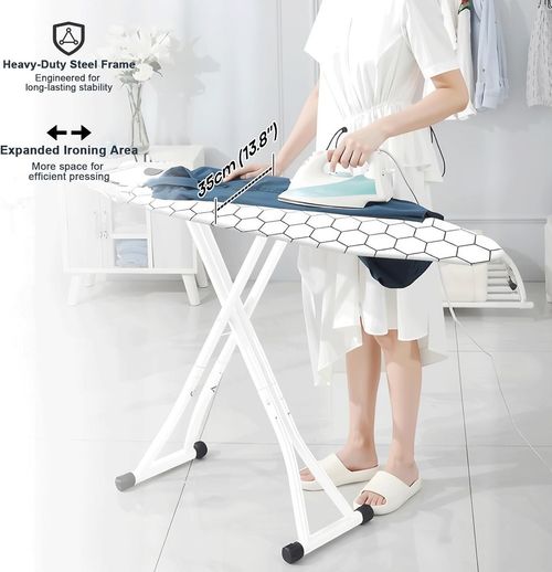Heavy Duty Foldable Ironing Board Adjustable Height Non Slip Legs Washable Cover — image 6